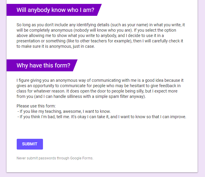 Feedback form (additional info)